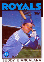 1986 Topps Baseball Cards      099      Buddy Biancalana
